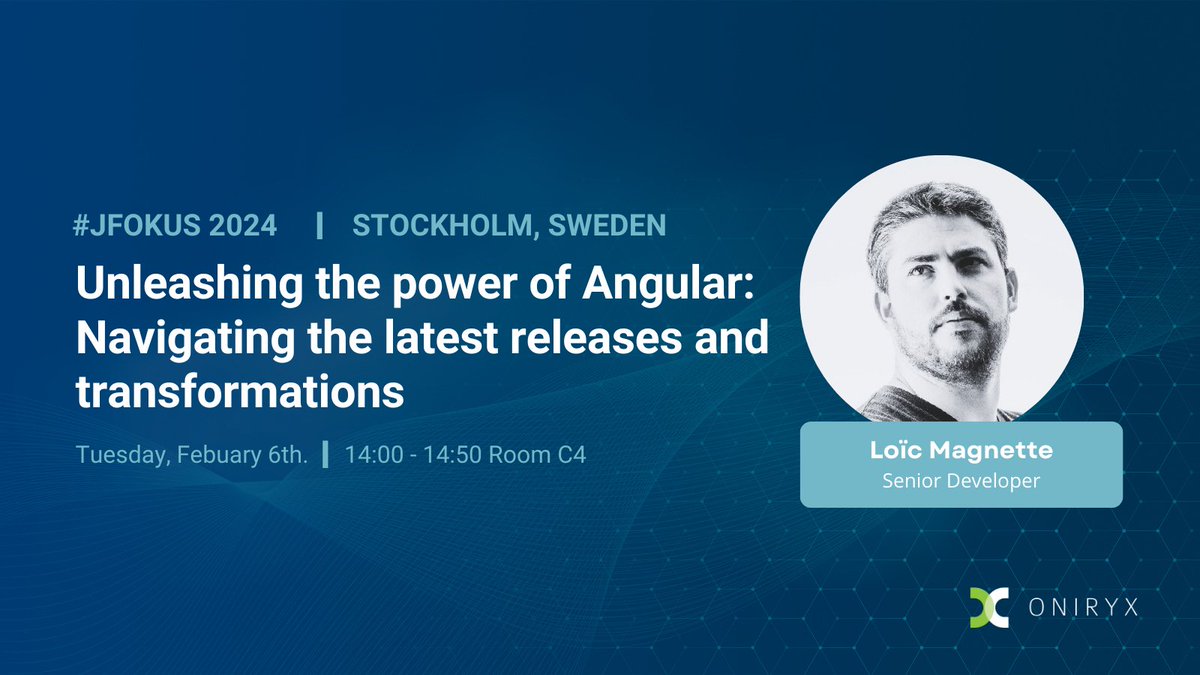 Oniryx (@oniryxict) on Twitter photo 🌟Attention #JFokus2024 attendees! Don't miss out on <a href="/LoMagnette/">Loïc Magnette</a> presentation, where he'll unveil the power of Angular's latest features. Perfect for developers eager to stay ahead of the curve. Join him and elevate your #Angular skills to new heights🚀 jfokus.se/talks/1676 🌟Attention #JFokus2024 attendees! Don't miss out on <a href="/LoMagnette/">Loïc Magnette</a> presentation, where he'll unveil the power of Angular's latest features. Perfect for developers eager to stay ahead of the curve. Join him and elevate your #Angular skills to new heights🚀 jfokus.se/talks/1676