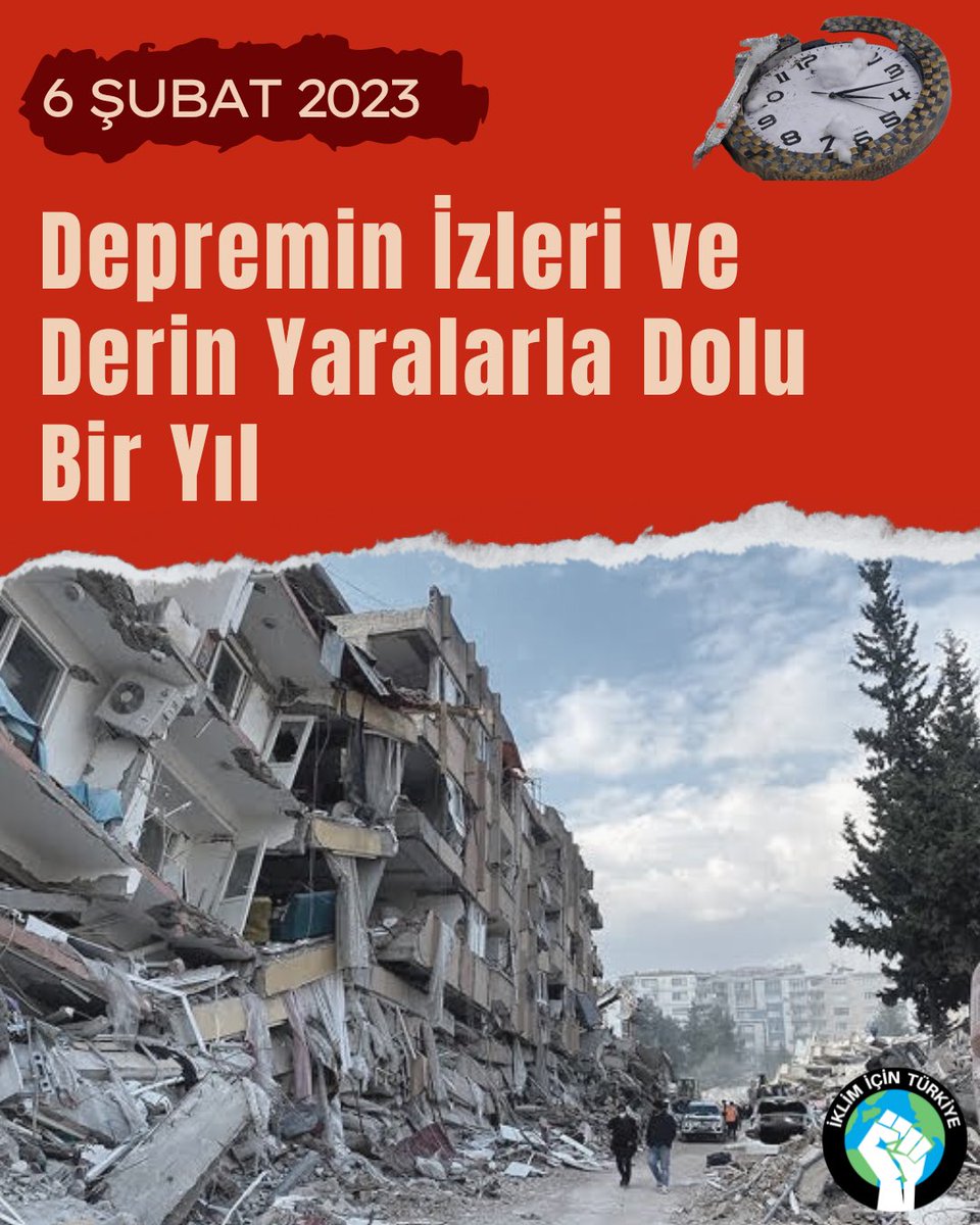 IklimTurkiye's tweet photo. Bugün, 6 Şubat 2023 Kahramanmaraş depremlerinin birinci yıldönümünde, yitirdiğimiz canları anıyor, yaralarımızın sarılması için geçen zamanın acı gerçeklerini yüreğimizde hissediyoruz. Kalbimiz hüzünle dolu, zira aradan geçen bir yıla rağmen, yaşananların izleri hâlâ taze. https://t.co/VmkaDUUYdJ