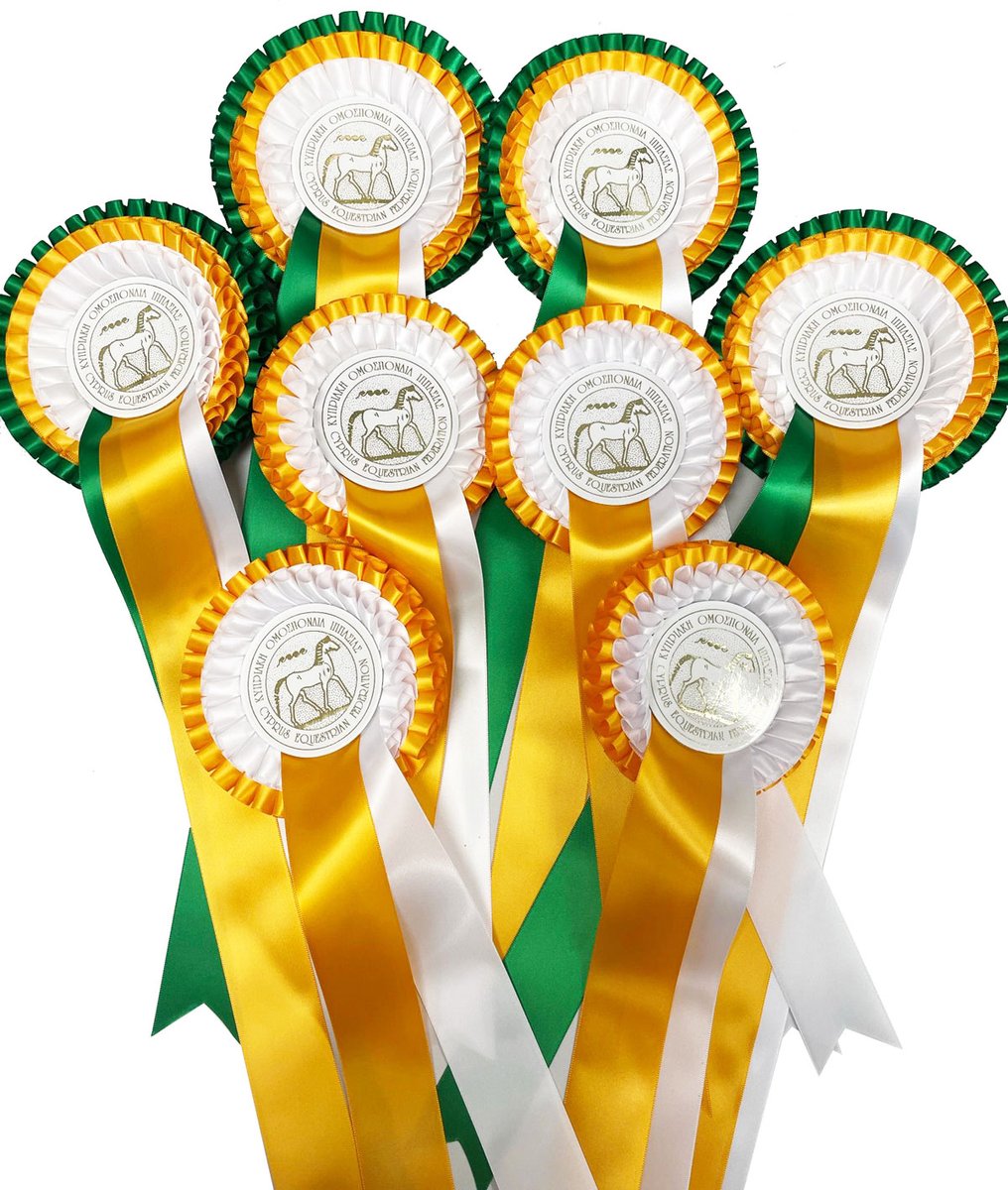 These beautiful two-tone, two-tier #rosettes are on their way to #Cyprus!  
We wish the Cyprus #Equestrian Federation the best of luck with their event! 
<a href="/cyef_cy/">CYEF</a>