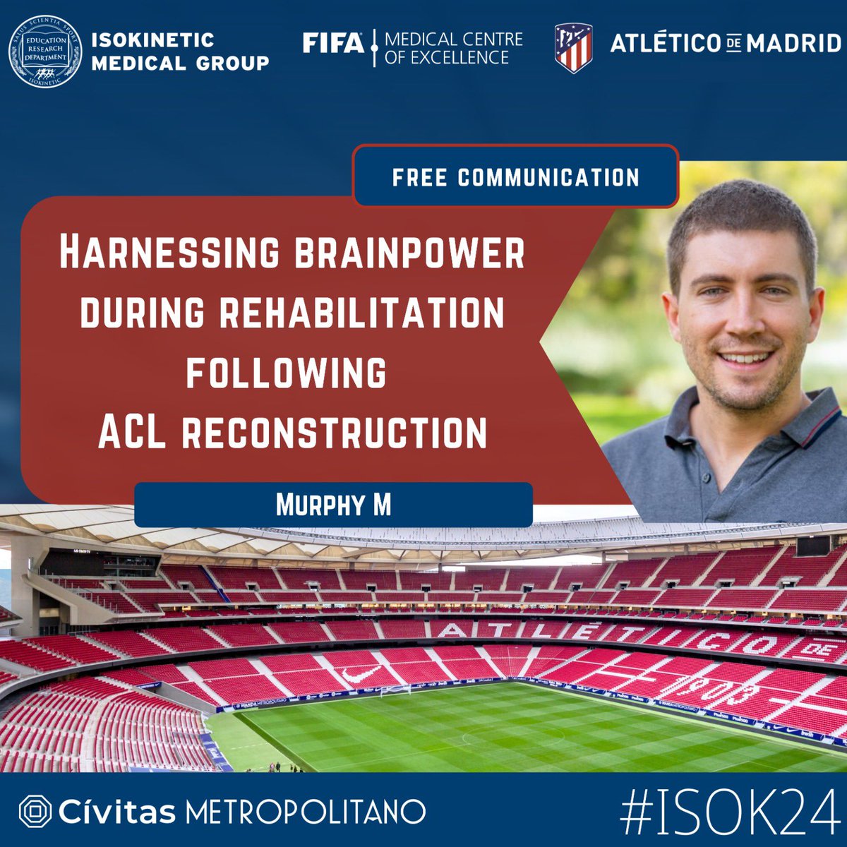 Excited to be in Madrid in May for @footballmed 2024 to present how you can supercharge your rehab outcomes by harnessing brainpower following ACL reconstruction 🧠 #ISOK24 @MHS_ECU