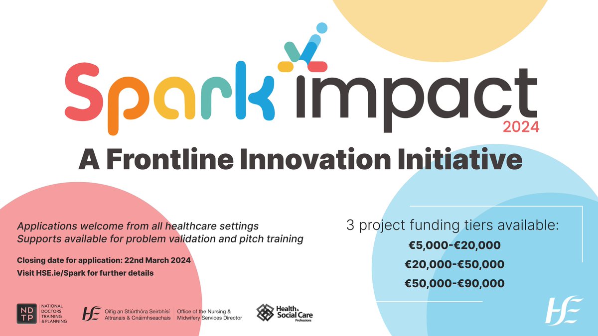 💫New Initiative Alert: HSE SPARK Impact healthservice.hse.ie/staff/spark-in… Apply Now: hse-ie.libwizard.com/f/SparkFIF Read below ⬇️about the initiative #newinitiative #hsespark #healthcareinnovation