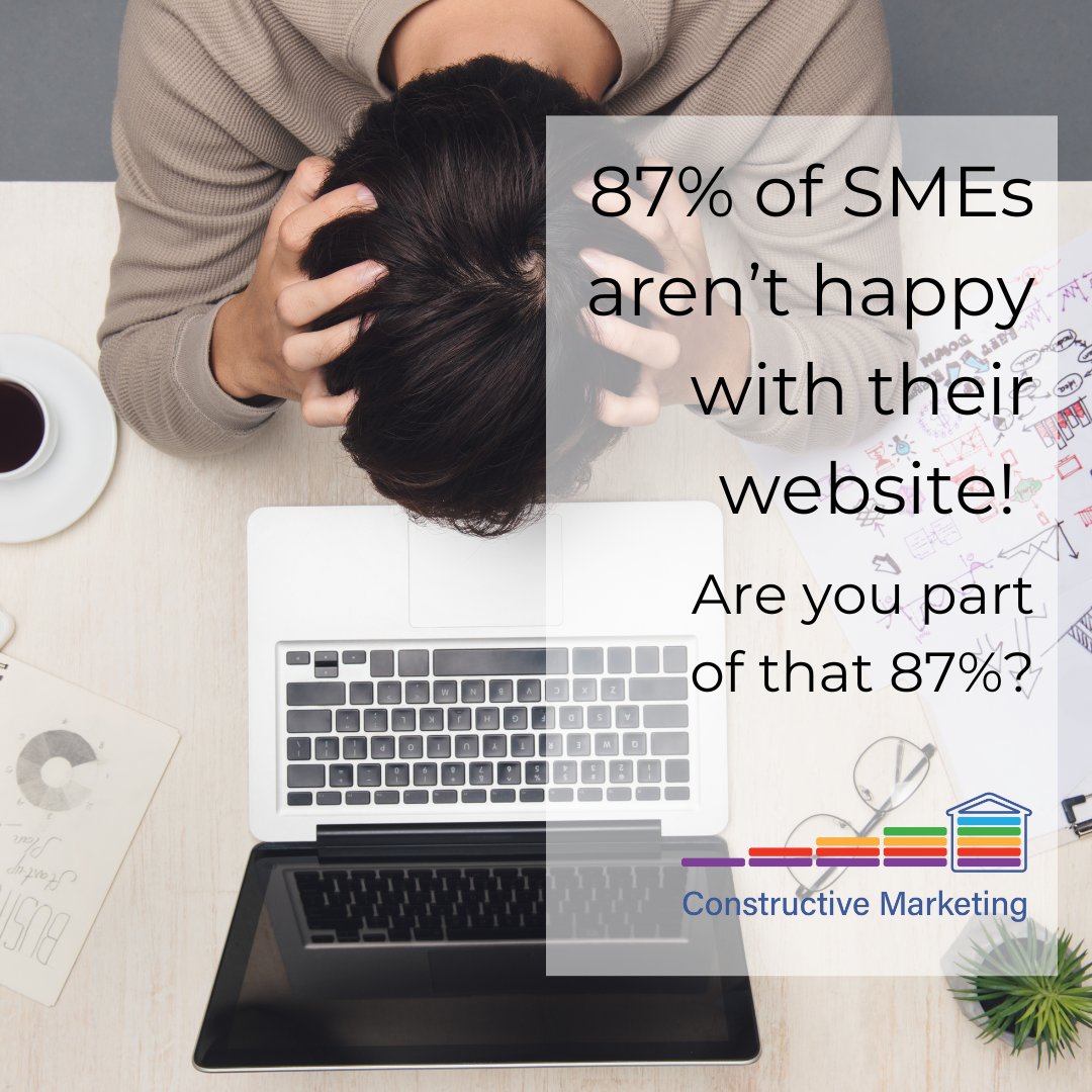 87% of SMEs aren't happy with their website 😱 Are you part of that 87%? Let us help!  

Call us on 01903 686858 or email us at web@constructivemarketing.co.uk to find out more about how we can help you.