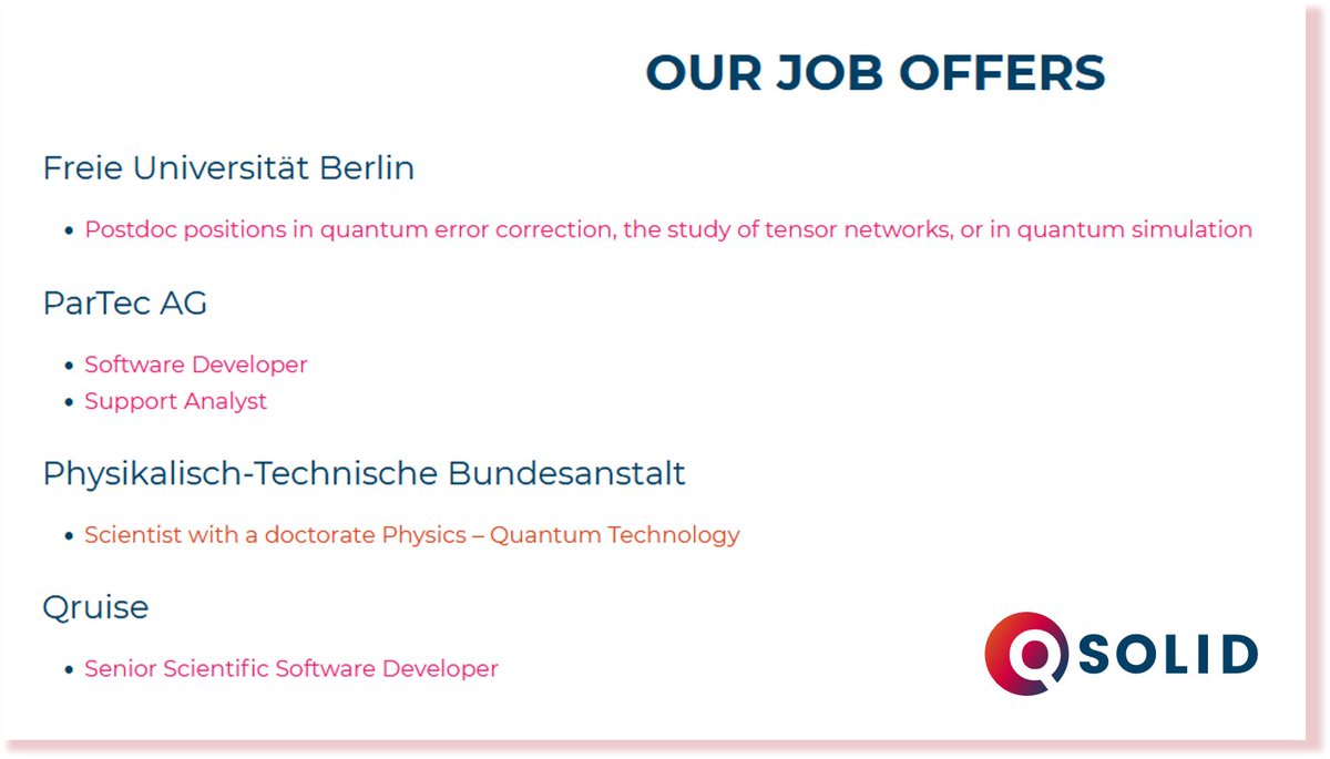 Would you like to join our partner community❓ Then we recommend a visit to our #QSolid #job section❗ We have a brand new permanent position on #superconducting #quantum technology with our partner Physikalisch-Technische Bundesanstalt❗ 👉 q-solid.de/jobs