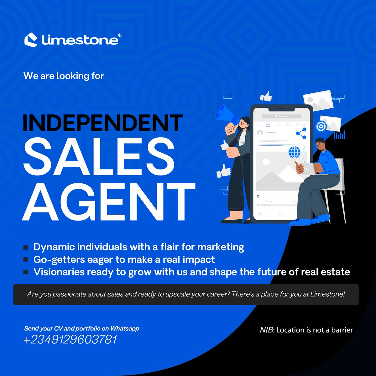 Are you passionate about sales and ready to upscale your career? There's a place for you at Limestone!

Apply now with this Link.
forms.gle/ig8kmcWg8wTGpu…

#realestatemarketing #makemoney #SalesOpportunity #CareerGrowth #MarketingPros #GoGetters #RealEstateCareer 
Lekki Phase 1