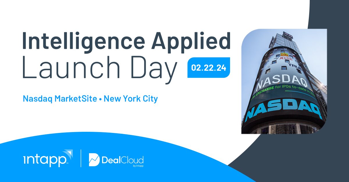 intapp's tweet image. At Intapp Intelligence Applied Launch Day on February 22nd, we’re announcing enhancements to the solutions your firm uses. Watch this space for updates.  hubs.li/Q02jBlfw0

#Intapp #DealCloud #IntelligenceApplied #ModernIntelligence