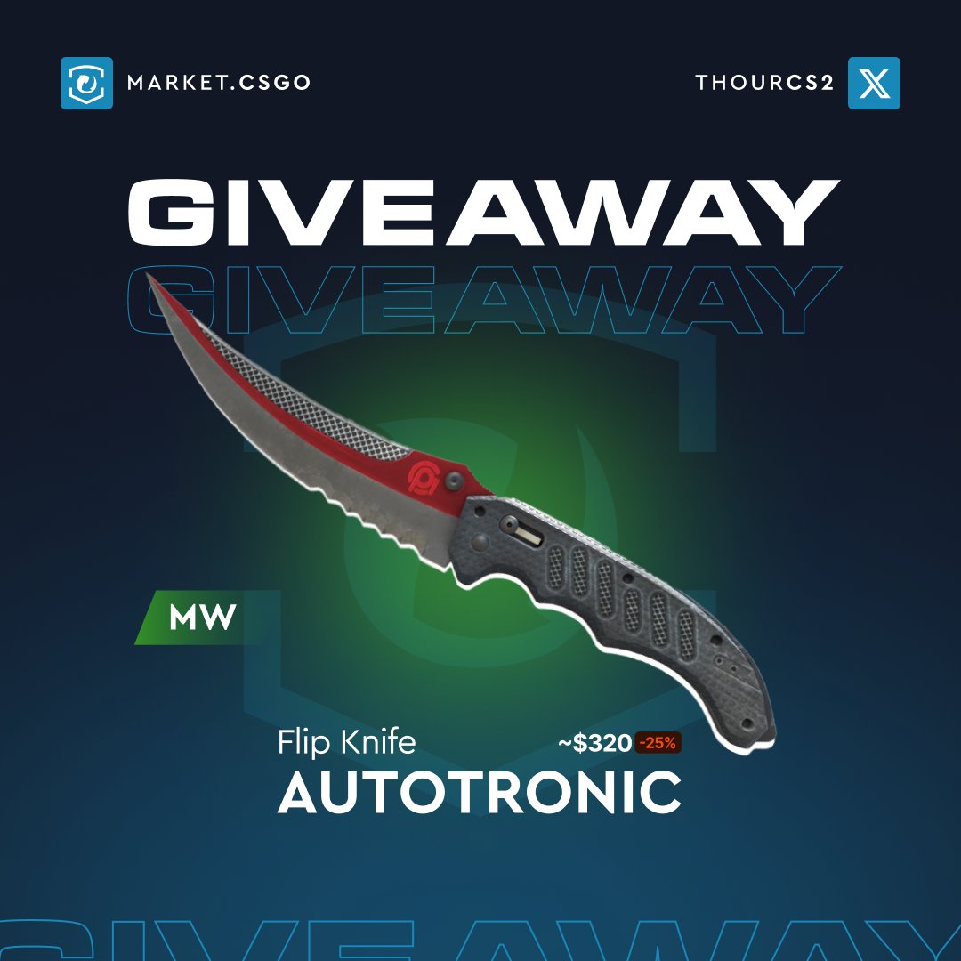 As we eagerly await the CS2 Update, why not join the #CSGOGiveaway for a shot at winning this stunning knife?

⭐️Flip Knife | Autotronic (Minimal Wear)

- Follow <a href="/ThourCS2/">Thour</a> and <a href="/MarketCSGOcom/">Market.CSGO</a>
- Retweet + Like
- Tag 2 CS Friends

Winner will be picked on 14th Feb, Good Luck! 🫶
