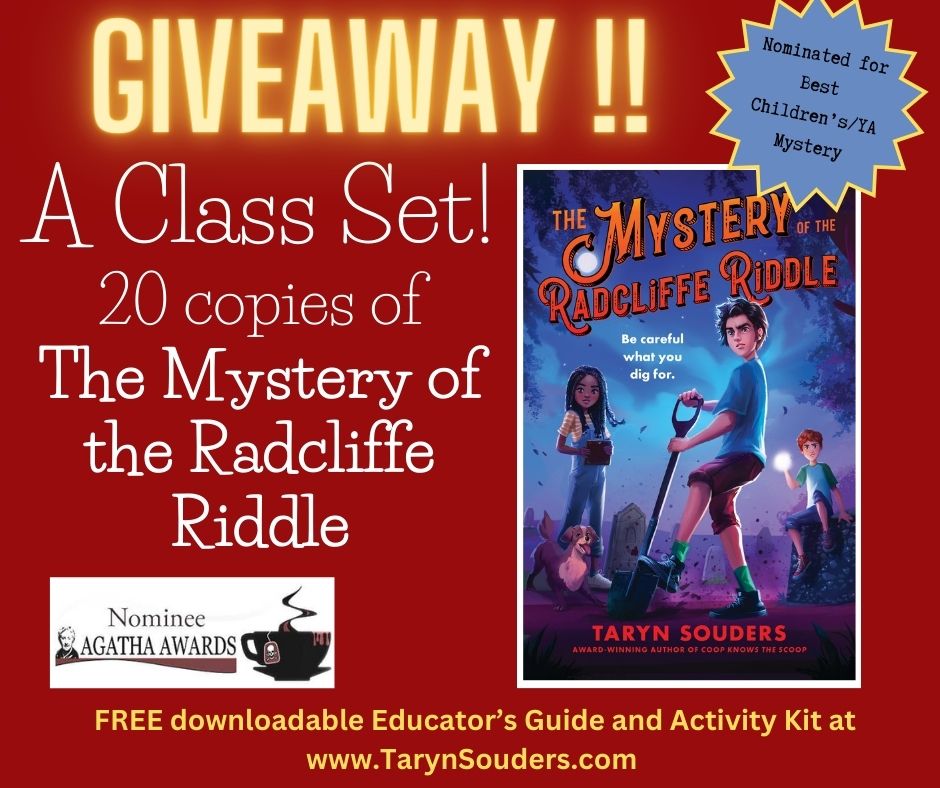👇To celebrate the #AgathaAward nomination of 𝙏𝙝𝙚 𝙈𝙮𝙨𝙩𝙚𝙧𝙮 𝙤𝙛 𝙩𝙝𝙚 𝙍𝙖𝙙𝙘𝙡𝙞𝙛𝙛𝙚 𝙍𝙞𝙙𝙙𝙡𝙚, I'm donating a CLASS SET! Winner on 2/13/24. To enter: F/RT @Sourcebooks  #read #mystery #BookPosse #NerdyBookClub #BookAllies #giveaway #teacher #librarian #BookJaunt