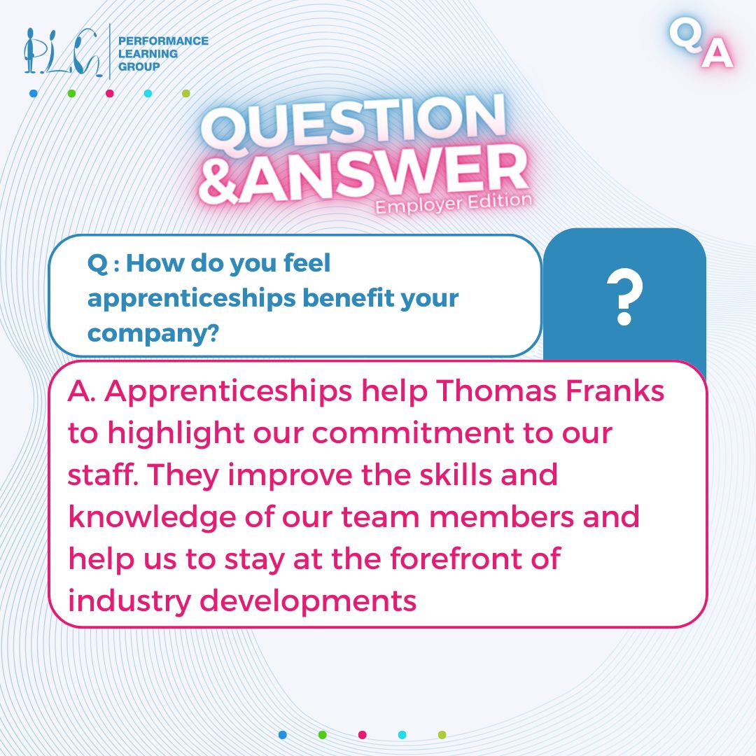 PLGrp's tweet photo. ⭐ Employer Spotlight!! ⭐

For #NationalApprenticeshipWeek we got in touch with one of our amazing employers, Thomas Franks, to ask them about how apprenticeships within their business helps develop their staff to the next stages in their career.

#NAW2024 #ThomasFranks #PLG https://t.co/fuhIhwXsih