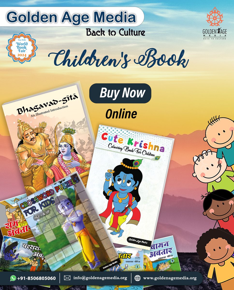 Get all children's books like coloring and alphabetical books of Golden Age Media at the New Delhi World Book Fair.

To Buy Now - rb.gy/guj4wn

#goldenagemedia #bookfair2024 #childrenbooks #iskcon #internationalbookfair #krishna #buynow