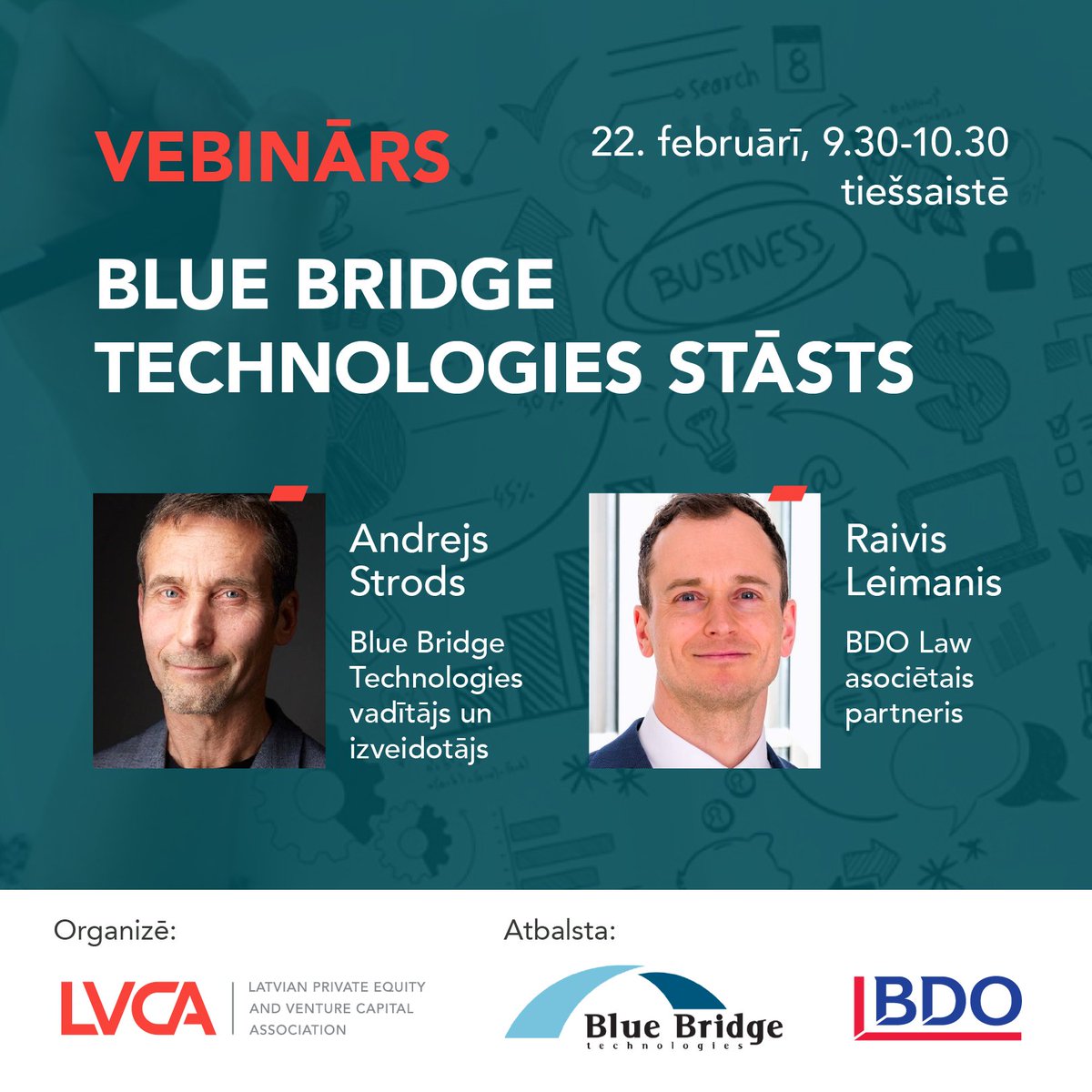 Aicinām pievienoties noklausīties stāstu 'No idejas līdz vadošā uzņēmuma nozarē statusam' -  22.februārī  plkst.9:30-10:30, online. Pasākums ir bezmaksas, bet nepieciešama  REĢISTRĀCIJA – šeit - lnkd.in/dTzF9wbc