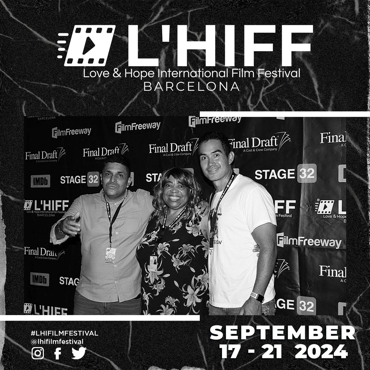 Love &amp; Hope International Film Festival - Barcelona   Get  ready for SEPTEMBER 17 - 21 2024. SUBMISSIONS ARE OPEN NOW! Let’s have  another AMAZING blast in 2024. EARLYBIRD Deadline MAR 1/2024. Barcelona -  Spain Submissions via filmfreeway.com/LHIFFESTIVAL filmmakers.festhome.com/festival/6980