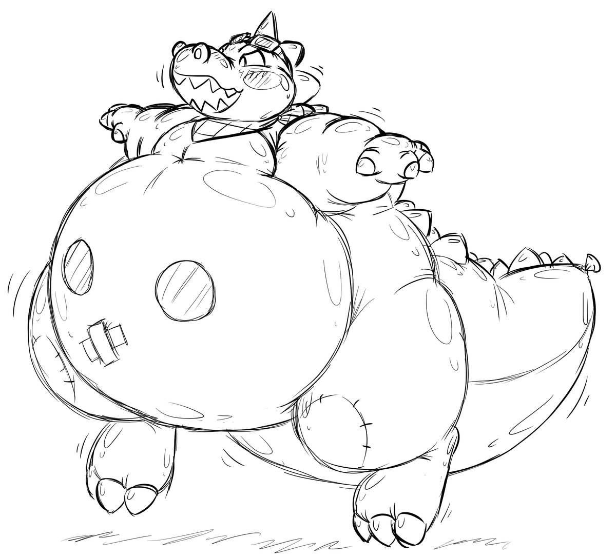 Another big inflatable boss a friend told me about, big 'bouncehouse' dragon balloon bliss version. >//<
(Belly has windows if anyone wants to rent that free room inside me)