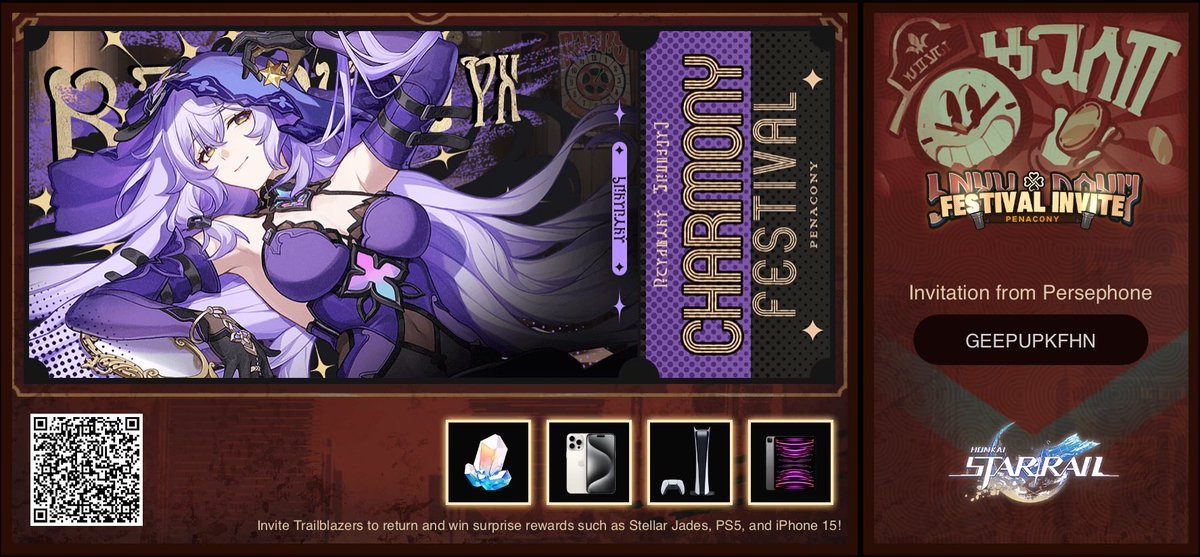 Invite Trailblazers to return and win surprise rewards such as Stellar Jades, PS5, and iPhone 15!