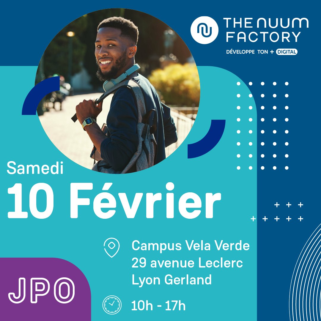[JPO]📅 Rencontrez nous ce samedi 10 février de 10h à 17h et découvrez comment The Nuum Factory peut vous accompagner
 
✅ 11h-12h 🤝 : Atelier CV avec nos experts en #recrutement
✅ 14h-15h 👨‍💻 : Présentation des métiers du #numérique

A samedi !