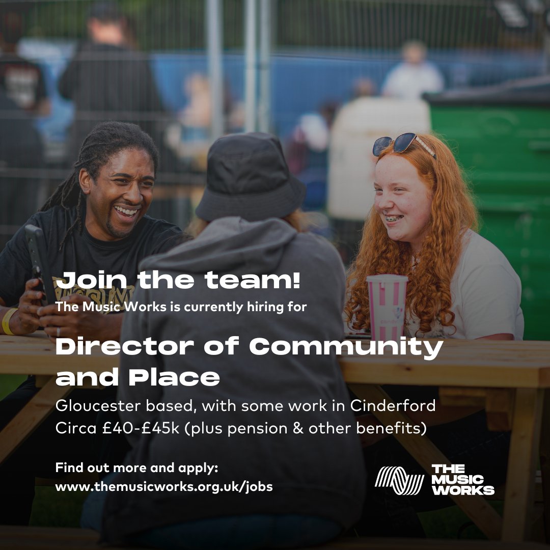 📢Closing this Friday 9th February 2024 📢 We're looking for a Director of Community and Place! Find out more & apply here ➡️ themusicworks.org.uk/jobs/director-… #JoinTheTeam #CharityJob #Director #Gloucester #ForestOfDean