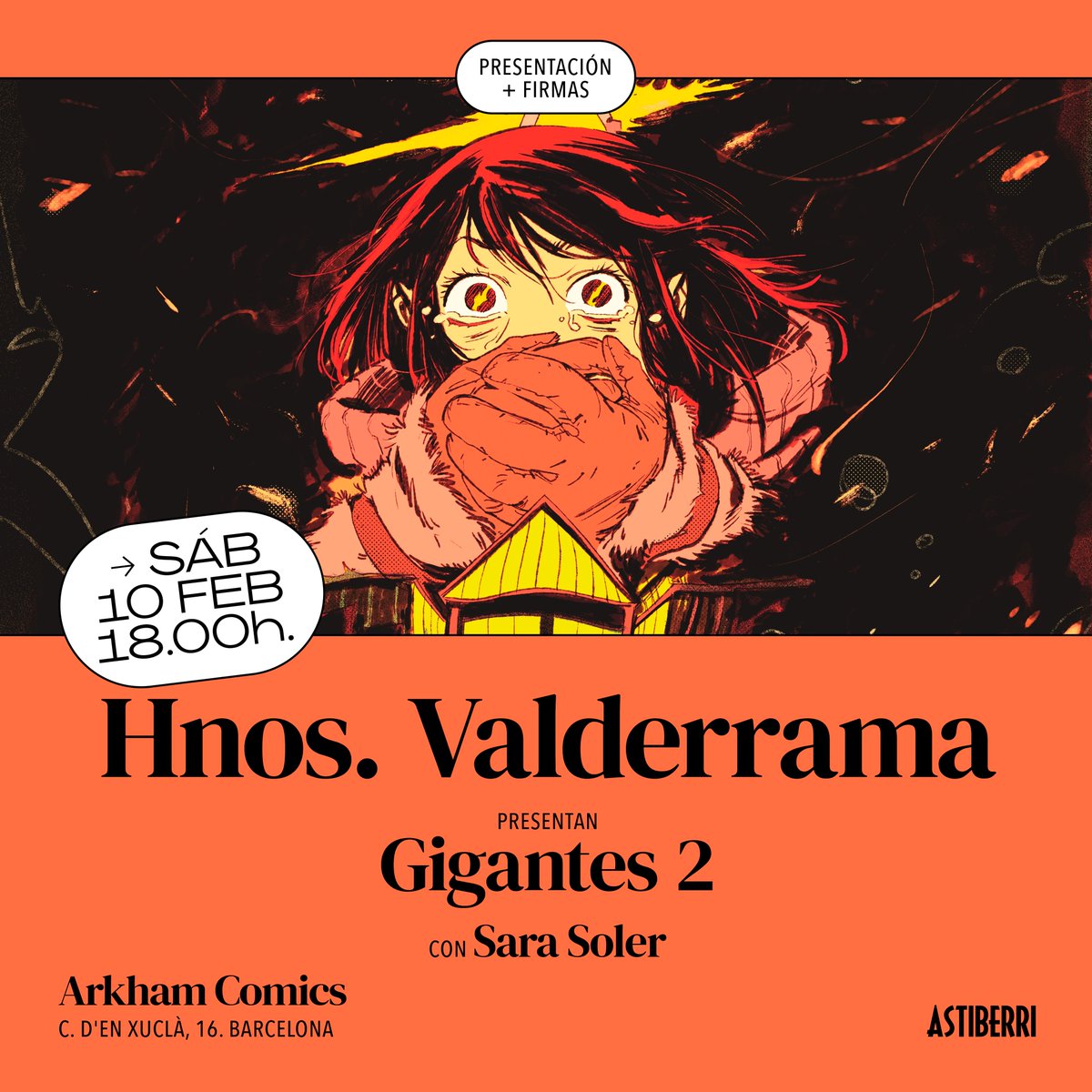 🔹 Barcelona 🔹

Este sábado en <a href="/ArkhamComicsBCN/">Arkham Comics</a>... ¡tremenda presentación de "Gigantes 2" de <a href="/Valderrama_Mig/">Miguel Valderrama</a> y <a href="/Valderrama_CP/">Carlos P. Valderrama</a> junto a <a href="/Hammer_moon/">Sara Soler🔻 ❤️Red y Blue🩵 ya disponible!</a>! ¡Os esperamos! 💥💥