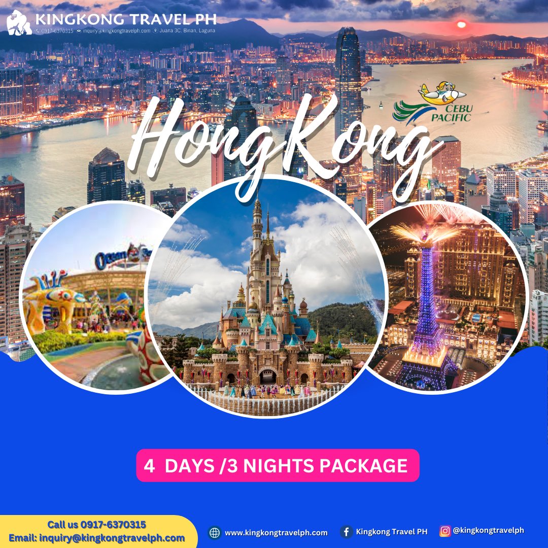 kingkong_ph's tweet photo. Who needs an excuse to indulge in some of the best dimsum you’ll ever have? Come treat yourself and take a trip to Hongkong with us. Our 4D3N ALL-IN package promises seamless adventures and unforgettable memories. Let’s make Hong Kong happen together! 🌆🎉 https://t.co/xwDHrcfoVn