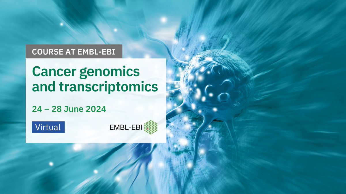 EBItraining's tweet image. At our #cancergenomics course you&apos;ll learn:

• High throughput sequencing
• Genomics &amp;amp; epigenetics
• Structural variation, SNV &amp;amp; CNV analysis, &amp;amp; #datavis
• CRISPR-Cas9 genome editing
• RNA-seq analysis
• Single-cell research

Apply by 31 March: ebi.ac.uk/training/event…