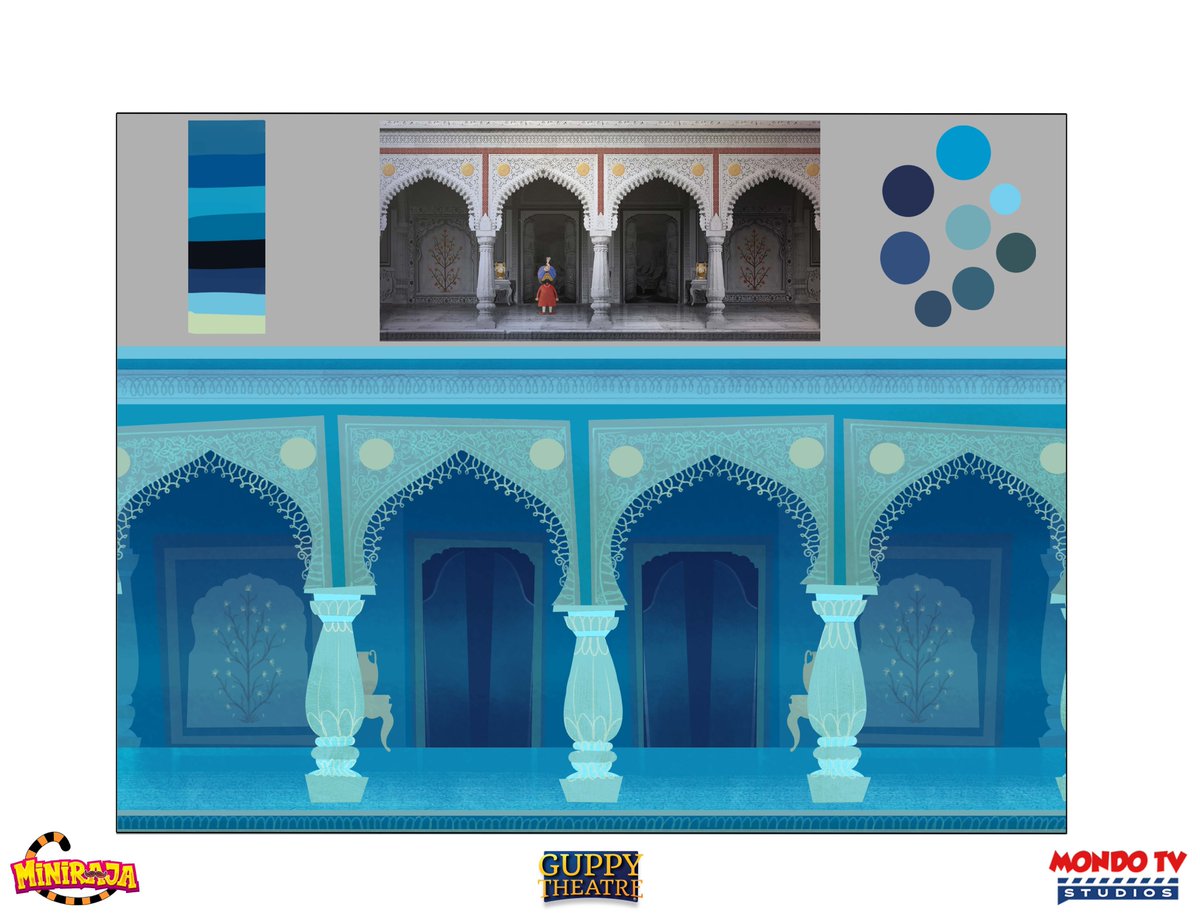 Here some backgrounds design process for Miniraja, one of the most promising service projects we have been on lately! 🎇 Inspired by the grand palaces of Rajasthan, we delved into large research to get the essence of the culture for this stunning work. 🤩

Client: Guppy Theatre