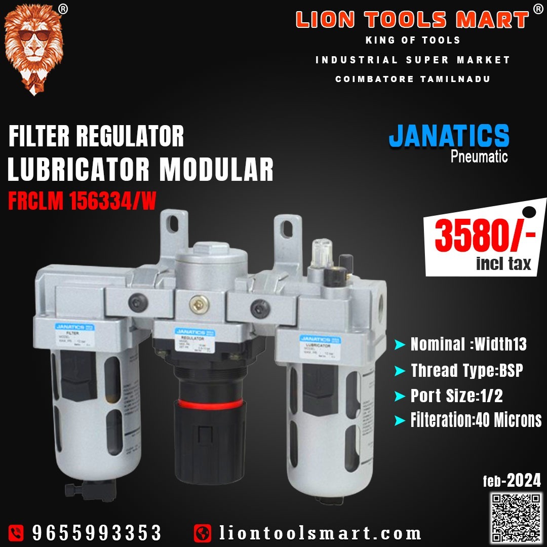 mythilyseo's tweet image. Janatics Filter Regulator Lubricator Modular Frclm -156334/W
Available in Lion Tools Mart - Industrial Super market
Shopnow# liontoolsmart.com/.../janatics-f…...
For queries
Call/whatsapp-9655993353

#Janatics #filterregulator #lubricatormodular #filterlubricatormodular #liontoolsmart