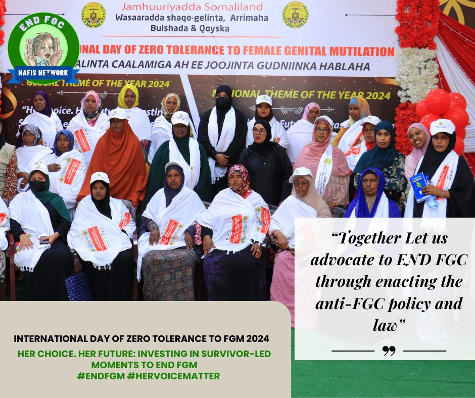 Together, let us advocate for enacting anti-FGC policy and law.
#EndFGC
#HerChoice_HerFuture
@slmesaf, @OrchidProject, @Solidaarisuus70, @PlanSomaliland, @kindernothilfe.