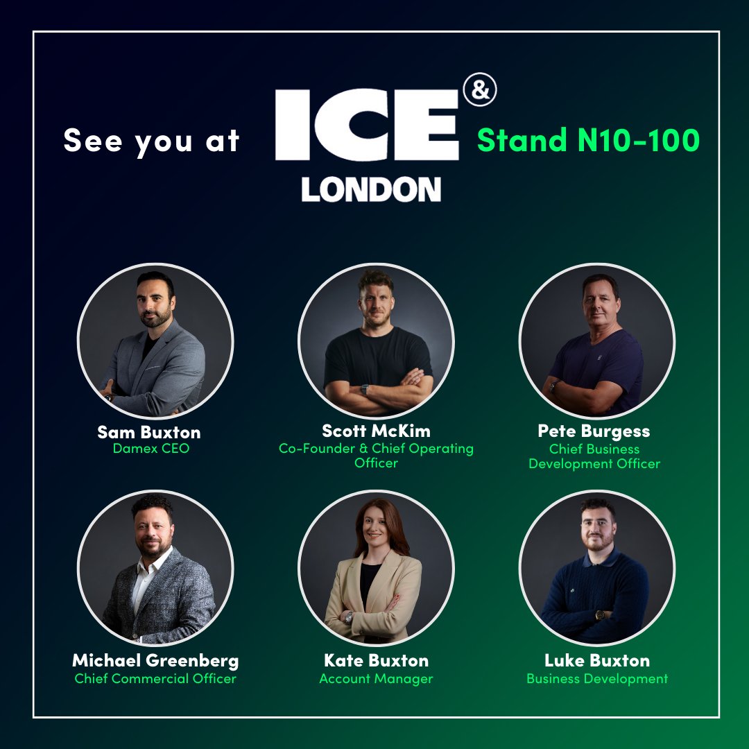 damex_io's tweet image. Join us at Ice London, Stand N10-100, to connect with our stellar team! If you are looking to network, contact us to arrange a meeting 🤝

📩business@damex.io
#ICE23 #ICELONDON2023