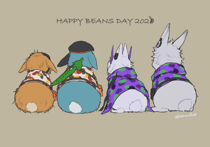 豆イベは色々描いたな〜(再掲)獣化 