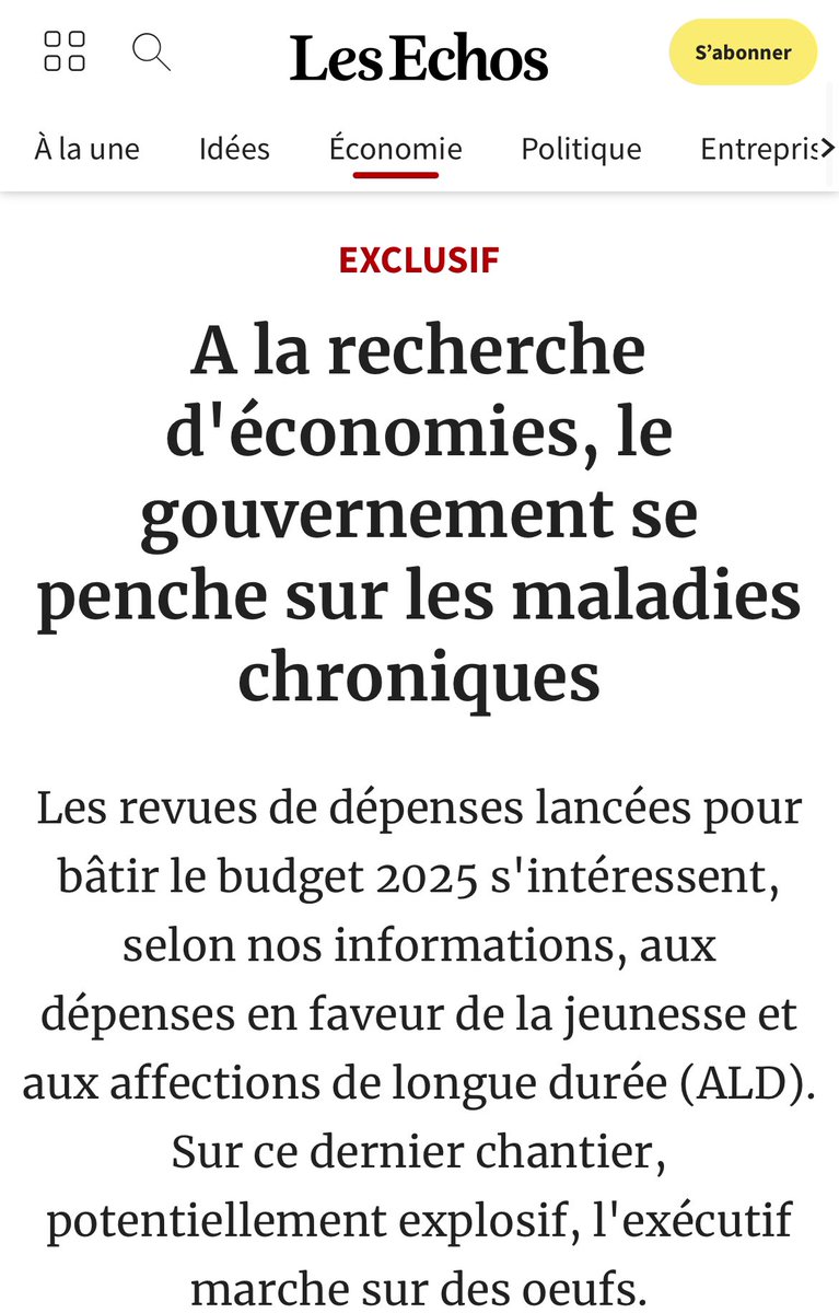 MathildePanot's tweet photo. Le gouvernement chercherait 12 milliards d'€ d'économies.

S'attaquer à la fraude fiscale qui nous coute chaque année des centaines de milliards ?

Non Attal préfèrerait racketter les 12 millions de Français qui souffrent d'une maladie chronique dans ce pays.

La Macronie repousse chaque jour un peu plus les limites de l'indécence.

@LesEchos