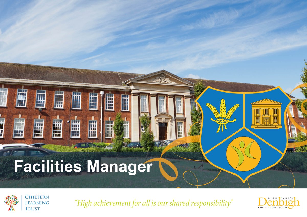 We are seeking to appoint a Facilities Manager to join us in April. Please apply via My New Term. Closing Date: 9:00am, Wednesday 14th February 2024. denbighhigh.luton.sch.uk/Vacancies/Curr… mynewterm.com/jobs/136319/ED…