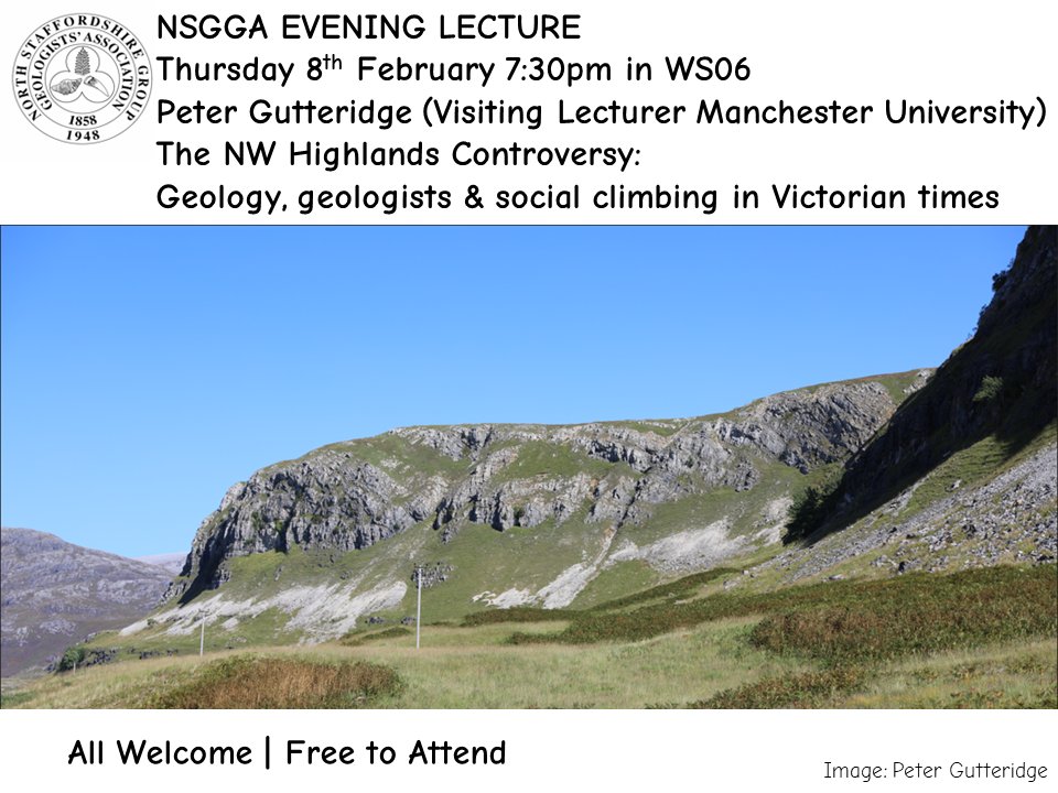 Join us for a free to attend evening lecture - The NW Highlands Controversy: Geology, geologists and social climbing in Victorian times' will be held in the William Smith Building, WS 0.06 on Thursday 8 February at 19:30