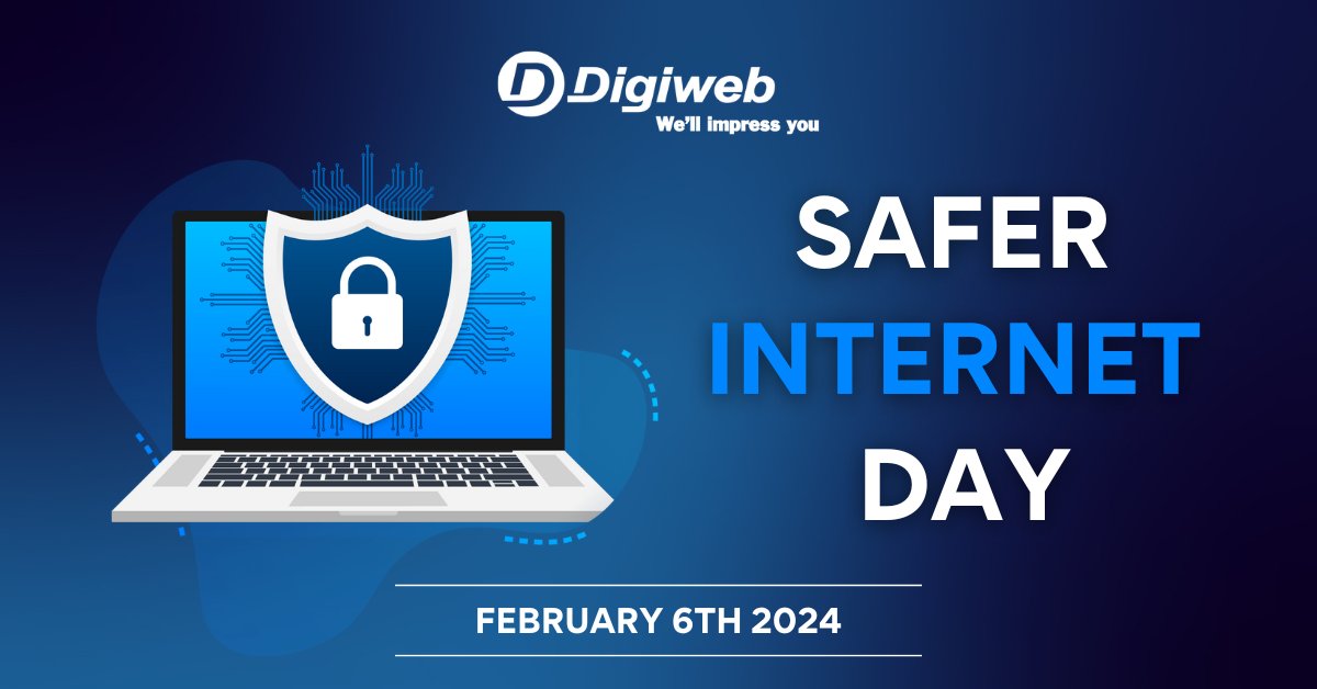 𝐒𝐚𝐟𝐞𝐫 𝐈𝐧𝐭𝐞𝐫𝐧𝐞𝐭 𝐃𝐚𝐲 𝐰𝐢𝐭𝐡 𝐃𝐢𝐠𝐢𝐰𝐞𝐛!
Today, we're proud to join the global initiative of Safer Internet Day, emphasising the importance of a secure online experience for everyone. 

At Digiweb, we prioritise your safety and well-being in the digital realm.