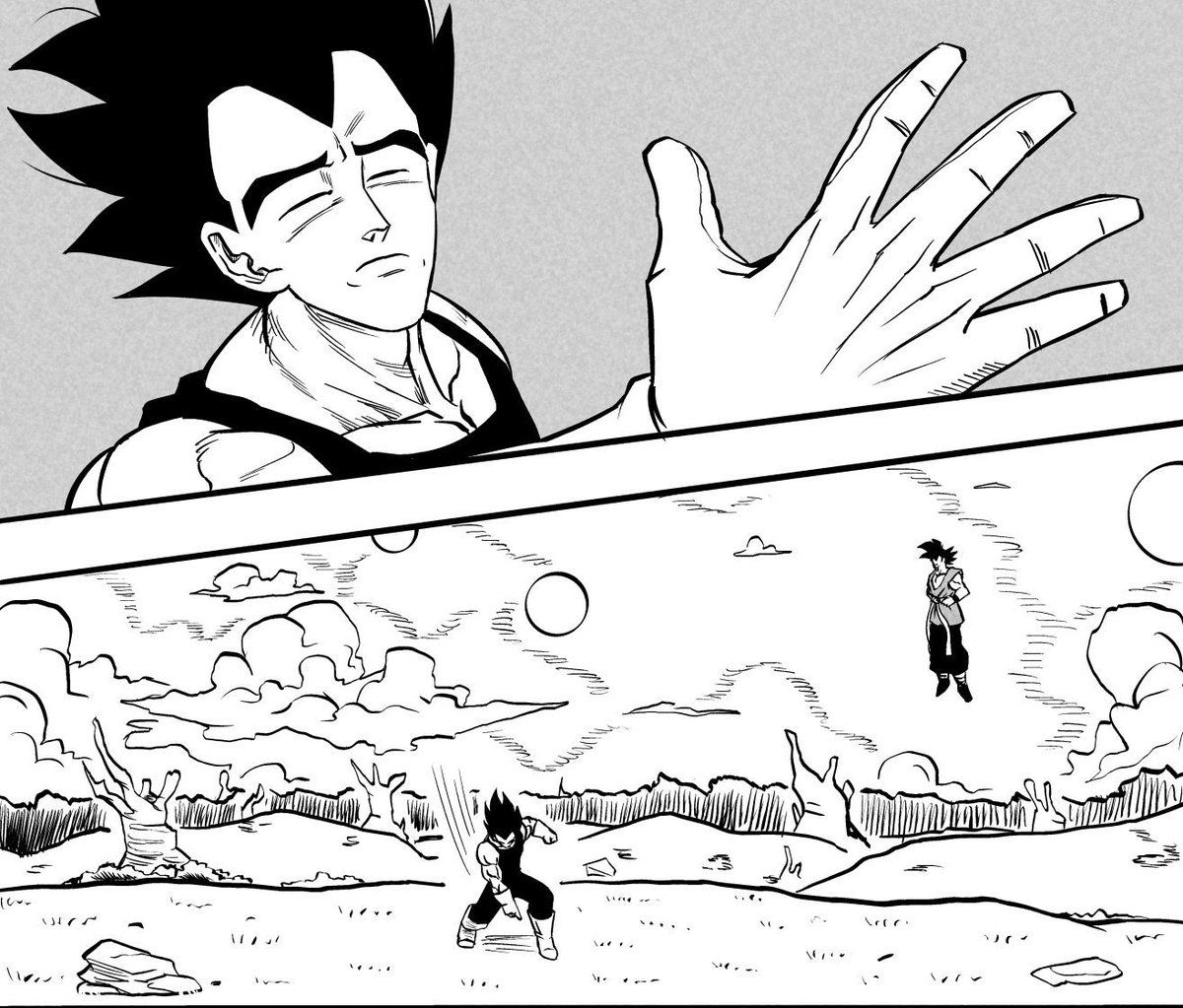 DBMultiverse's tweet photo. #Goku and #Vegeta are back! 
Read #Blancoverse by @frorenst on https://t.co/YTZJr4LwoP https://t.co/nGva2K1AkR