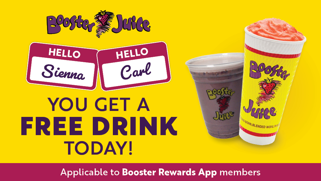 boosterjuice's tweet photo. February 6 #NamesoftheDay: Sienna & Carl ๐๐โ
.โ
Only valid at participating locations. Conditions apply, visit our website for full contest rules and regulations. https://t.co/TJOUZ8FDIf