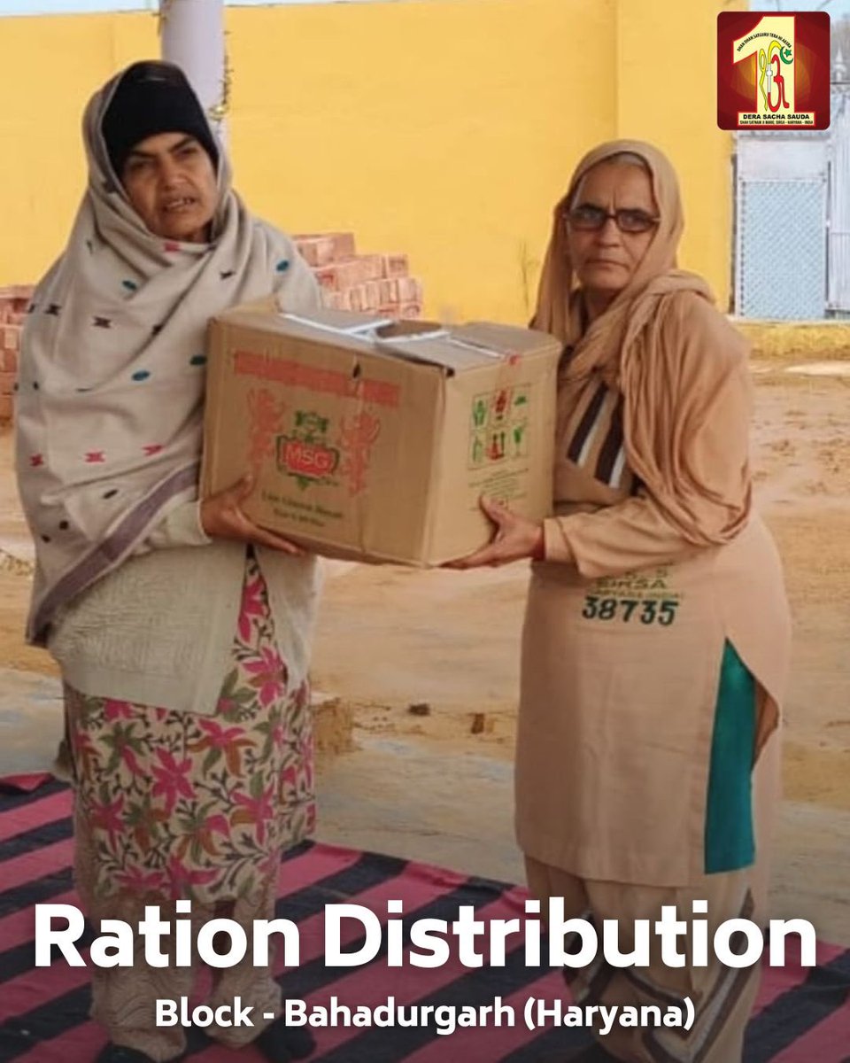 Dera Sacha Sauda volunteers are making a significant difference in our community, ensuring that families in need have enough to eat for an entire month. Their dedication to helping those less fortunate is truly inspiring. #FoodBank #RationDistribution #HelpingHand #DeraSachaSauda