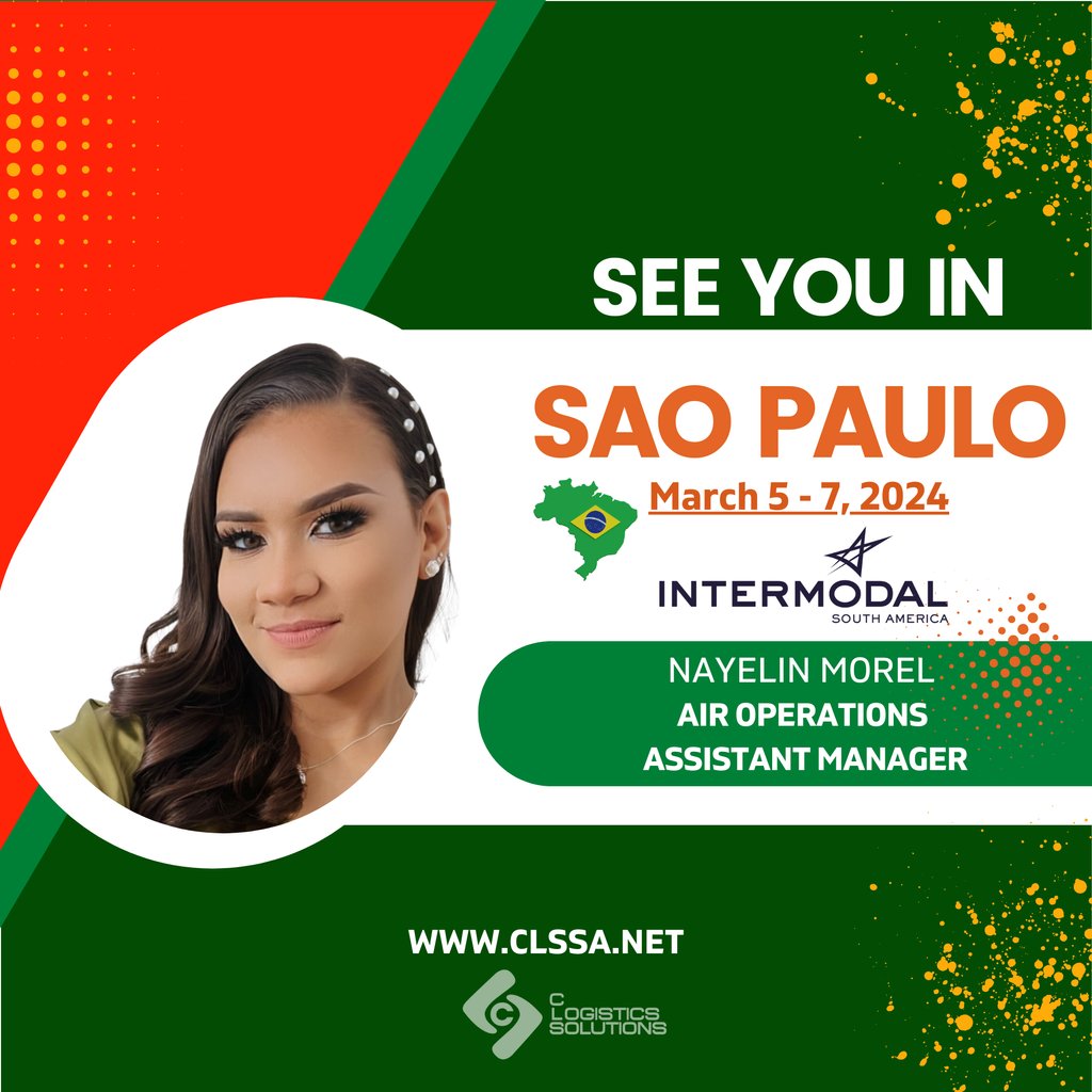 CLS_SRL's tweet photo. 🇧🇷⚓️ For 3 days, during the Intermodal South America 2024, let’s do new business, expand our network of contacts, and enjoy everything new at the biggest Logistics, Intralogistics, Technology, Cargo Transport, and Foreign Trade event in the Americas. 
#intermodal #logistics https://t.co/YF5NfZvcSO