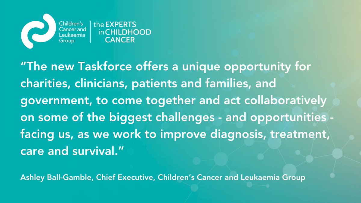 Exciting news! Today <a href="/DHSCgovuk/">Department of Health and Social Care</a> has announced the launch of a Children and Young People’s Cancer Taskforce, bringing together experts to explore how to improve treatment, detection and diagnosis, and research for cancer in children and young people: bit.ly/3Uum2xS