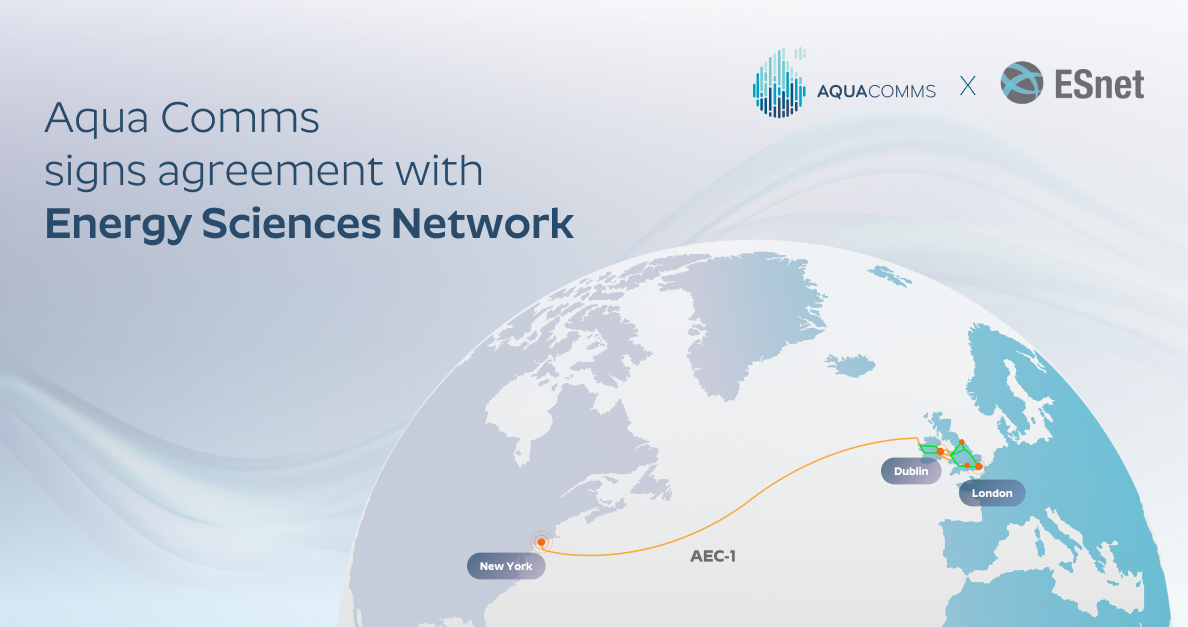 aquacomms's tweet photo. Aqua Comms announces long-term lease agreement for Trans-Atlantic subsea spectrum with Energy Sciences Network (ESnet). 
Read the press release for the full story: https://t.co/CcADDLHapS https://t.co/CyhrPSz5g8