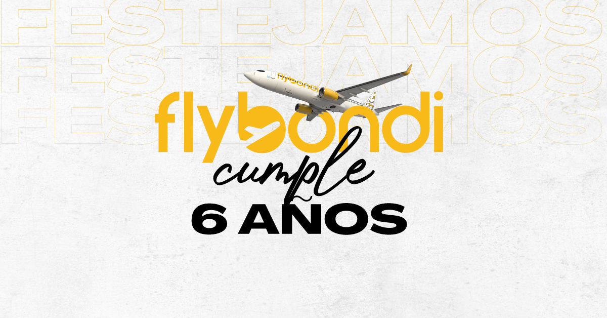flybondioficial's tweet photo. Bondi, el 26 de enero fue nuestro cumpleaños y el regalo es para vos 🎉. Desde hoy y hasta el domingo 11 vamos a regalar 6.666 pasajes de avión por día😱 ¿Estás listo? Quedate atento a todas nuestras redes 😉

#NuestroCumple #Flybondi https://t.co/rUSXzBzkg6