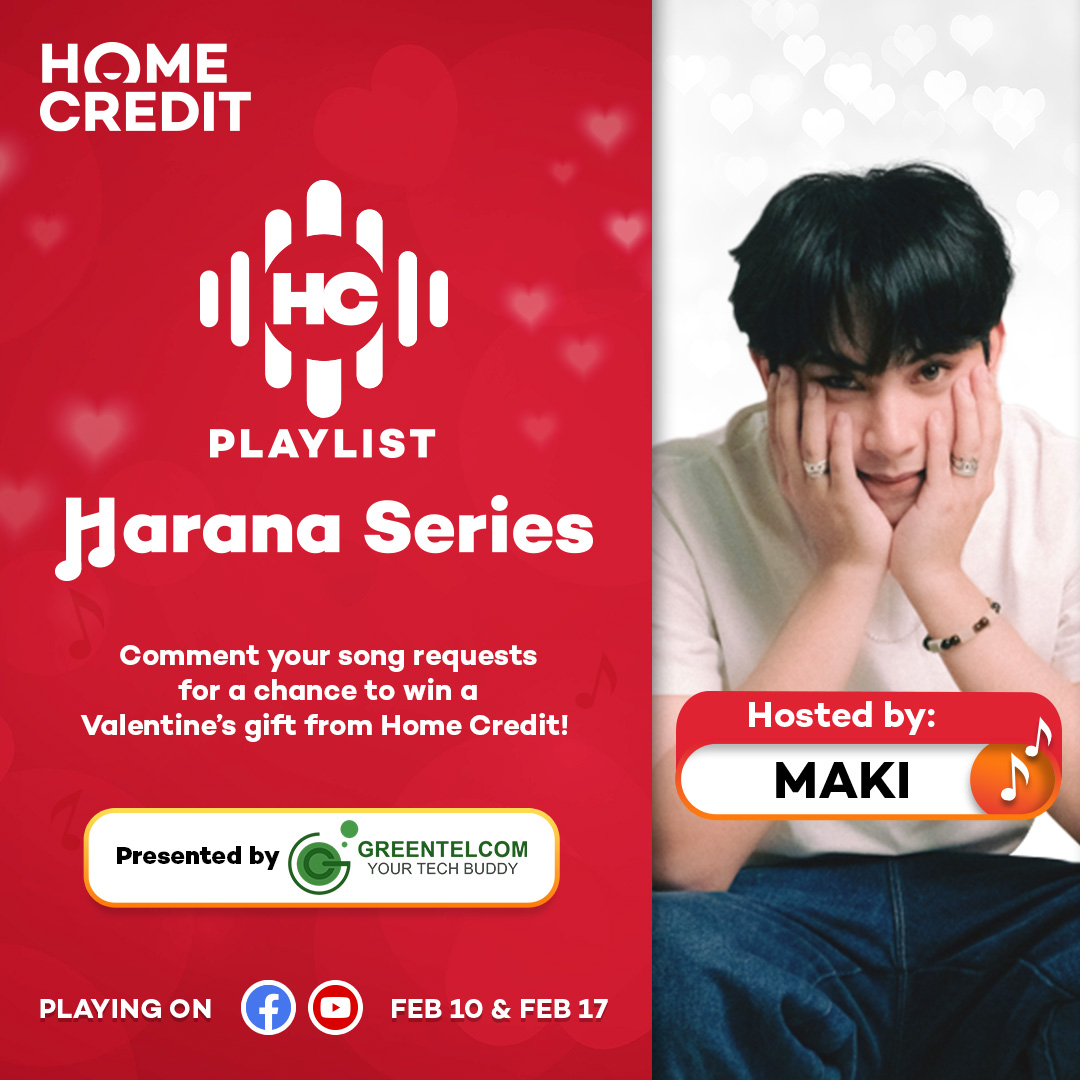 homecreditph's tweet photo. MAKI-jamming na for an ultimate kilig experience as Maki serenades us with nakakakilig na mga awitin ngayong FEB-ibig! Tutok na sa #HCPlaylist Harana series at i-comment ang inyong mga song requests for a chance to win a special Valentine's gift from Home Credit! https://t.co/bfRjVtjiPH
