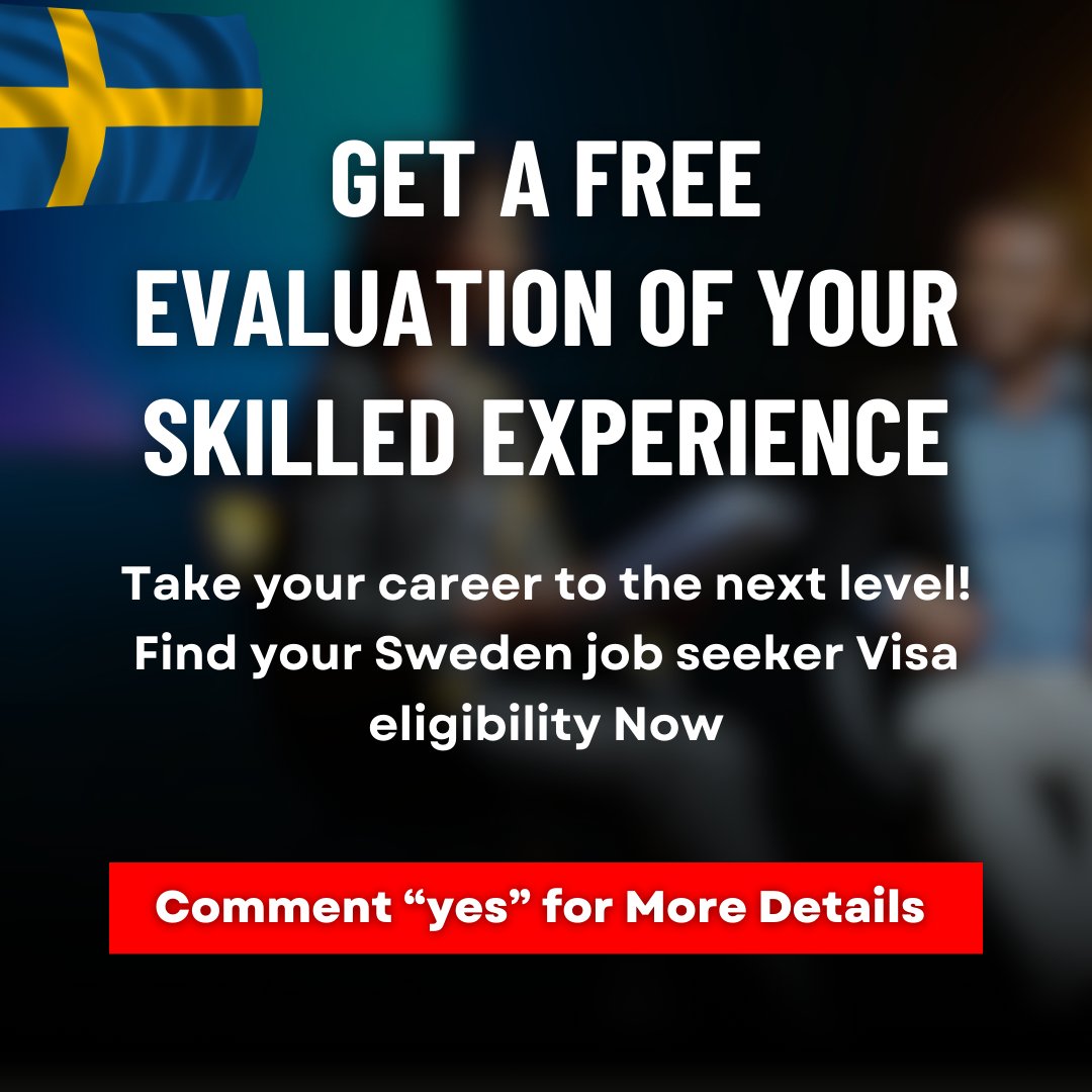 Did you know that you can migrate to Sweden without a job offer?

#universaldreamservices #sweden #jobseekervisa #swedenjobseekers #jobseeker #swedenjobseekervisa2024 #immigrationservices #immigrationconsultant #jobseeker #jobseekers #immigration #jobseekervisa