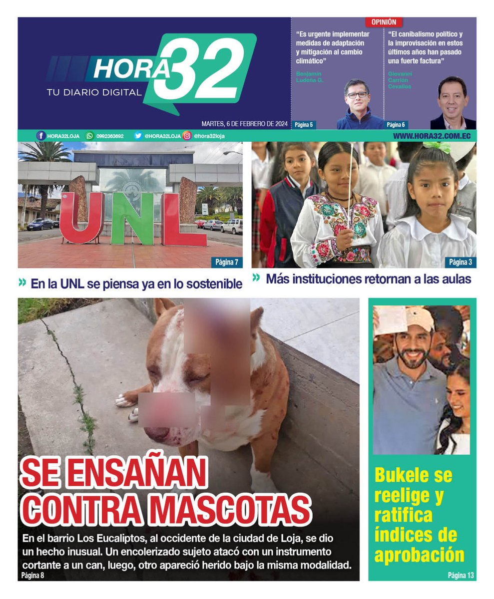HORA32LOJA's tweet photo. ¡Buenos días!
Les deseamos una excelente jornada estimados amigos. Nuestra edición digital de este martes 6 de febrero de 2024, la pueden revisar en el siguiente enlace 👇:

https://t.co/6MPM25KJhZ https://t.co/xWFGABTizv