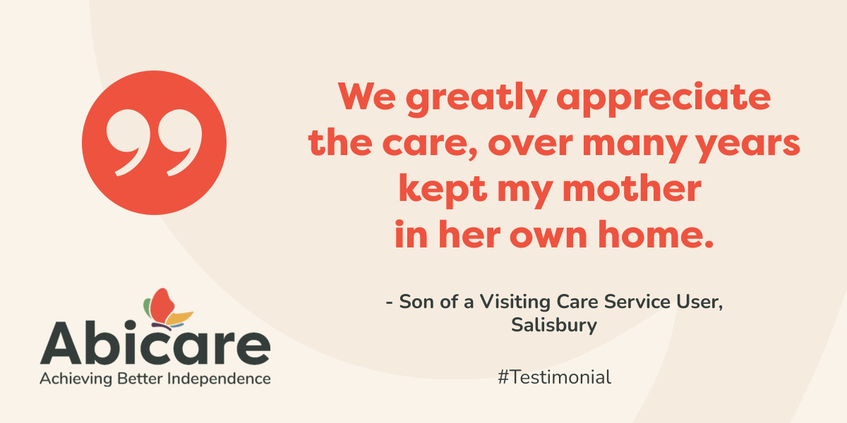 We are proud that the care we deliver enables our service users to remain living independently in their own homes for as long as possible. 

#Testimonial #ServiceUser #VisitingCare