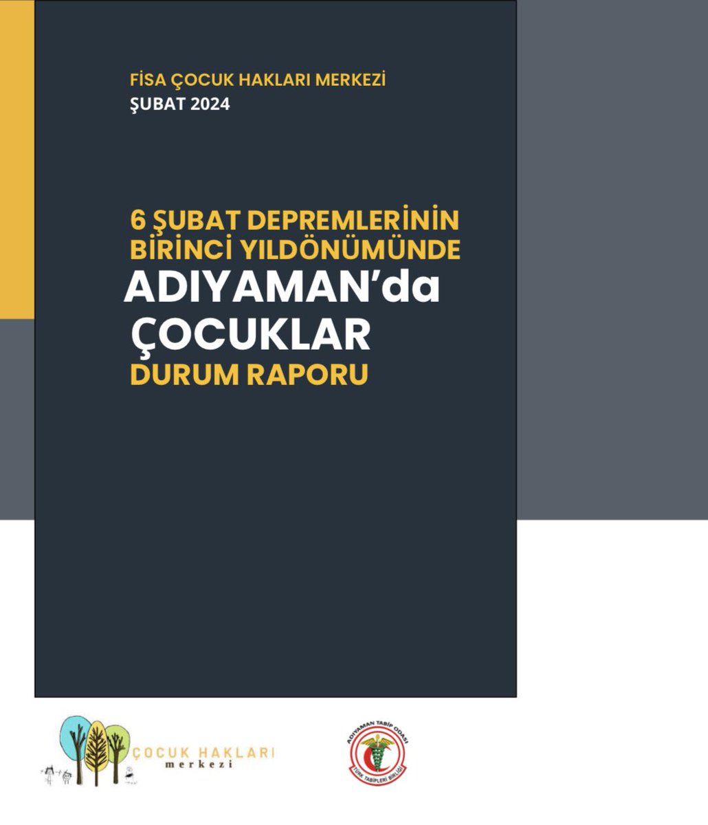 “6 Şubat Depremlerinin Birinci Yıl dönümünde Adıyaman’da Çocuklar” durum raporumuz yayınlandı.

6 Şubat depremlerinden en çok etkilenen kentlerden biri olan Adıyaman’da depremin üzerinden geçen bir yıl sonrasında çocukların hak ve özgürlüklerine+
#6şubat2023 
#çocuklariçinadalaet