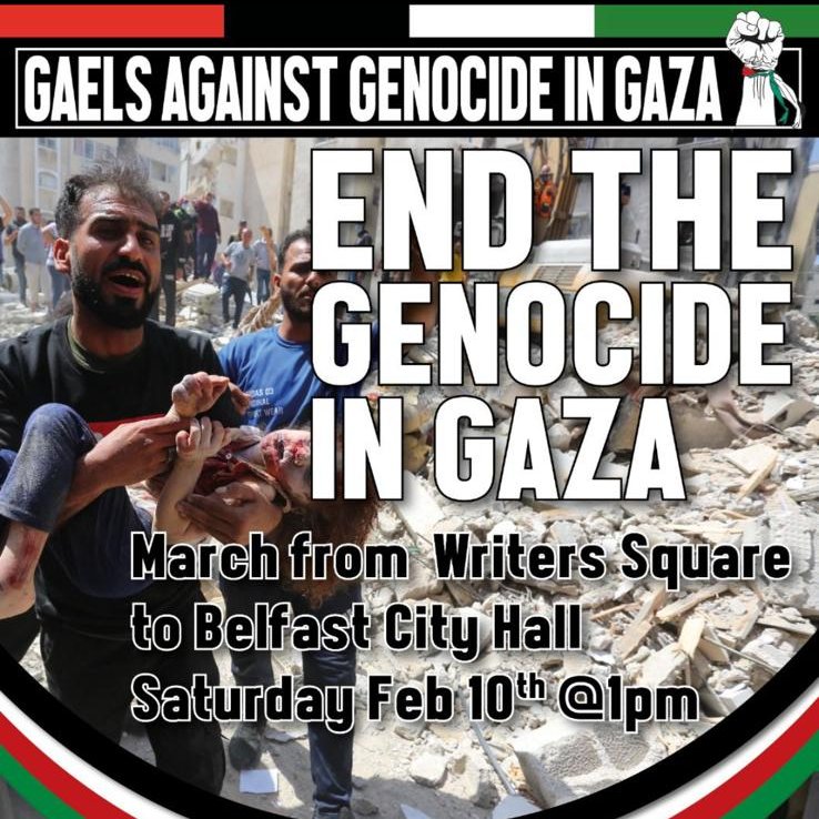 We are proud to support Gaels Against Genocide in Gaza

We encourage all members to attend this important demonstration, to unite with fellow Gaels and to stand against the ongoing genocide in the Gaza and the oppression in the West Bank.

Saoirse don Phalaistín 🇵🇸