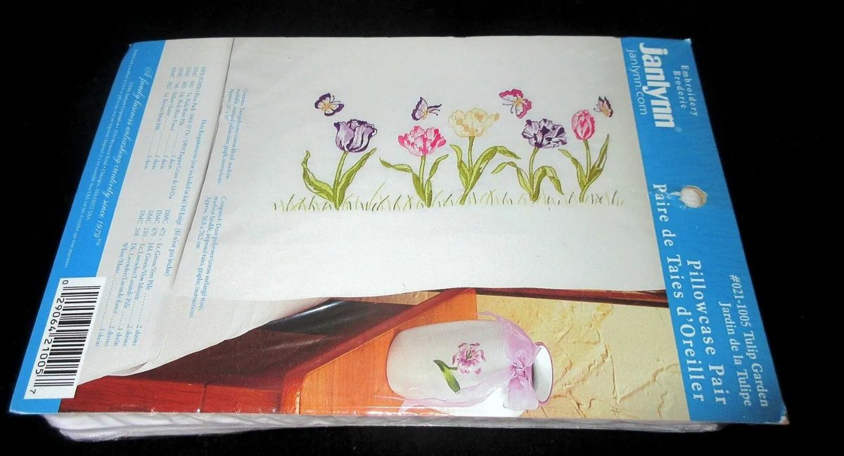 Check out New Janlynn Stamped Pillowcases TULIP GARDEN for Embroidery 20' x 30' 1 Pair ebay.com/itm/2353955864… #eBay via @eBay