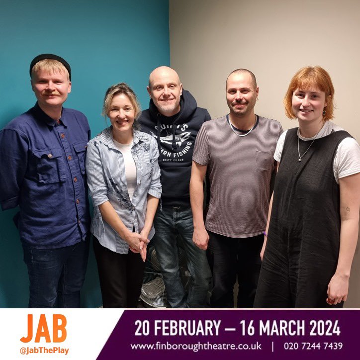 JabThePlay's tweet photo. Look at this incredible team! Rehearsals are well under way for @JabThePlay at @finboroughtheatre from 20th Feb-16th March
Written by @jamesliammcd
Directed by @le_crass
Starring @kaceyainsworth and Liam Tobin #liamtobin
Designed by Leah Kelly
πΈ Kevin Nolan @sibearita https://t.co/Aap19DZOWC