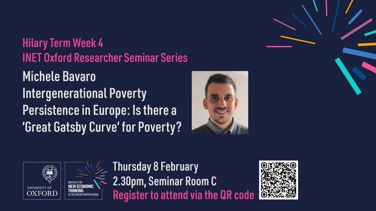 👒 Is there a Great Gatsby Curve for Poverty? 👨‍🏫 Join our @INETOxford Researcher Seminar Series on Thursday to hear from @MicBavaro and find out! More info ⬇ inet.ox.ac.uk/events/ht2024-…