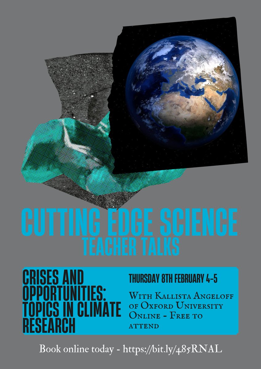 We are excited to be hosting Kallista Angeloff from @OxfordAOPP on Thursday for our next cutting edge science talks for teachers all about the latest climate research.  Join us in the ongoing fight against climate change! Sign up here for this free talk. stem.org.uk/cpd/530782/cut…