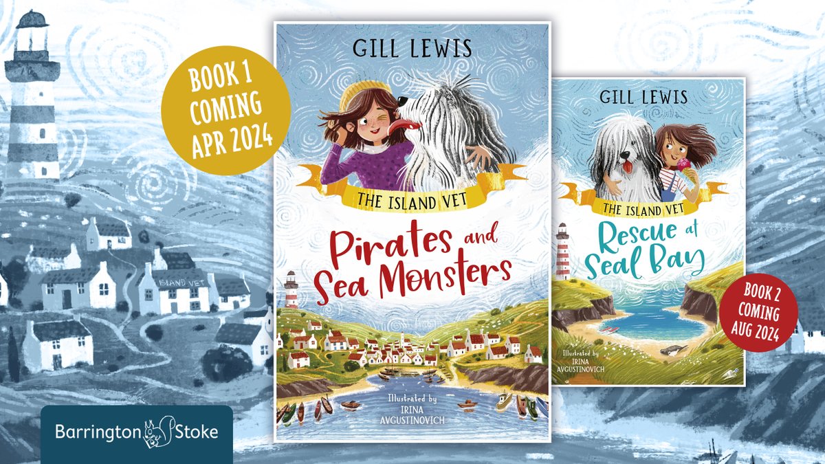BarringtonStoke's tweet photo. We are thrilled to be launching a brand-new coastal animal adventure series, The Island Vet, by award-winning author @gill__lewis with beautiful illustrations by Irina Avgustinovich. The first book Pirates and Sea Monsters will be available this April. https://t.co/H7JEKB4N08