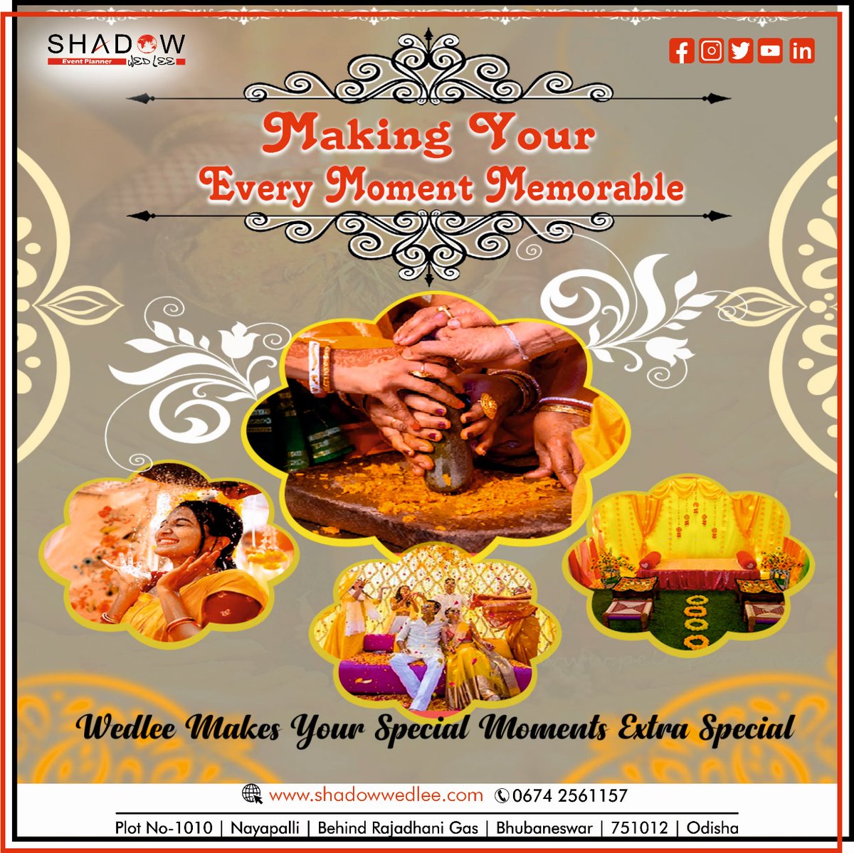 shadow_wedlee's tweet photo. Are you ready to turn every moment into a cherished memory of your event? Hire us for an unforgettable experience of your "Memorable Moments", where we'll plan the beauty of life's precious occasions. To know more details please call us on 9238400157. https://t.co/G3b72RREKw